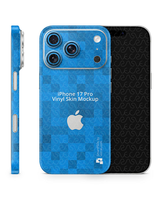 iPhone 17 Pro Split Full Wrap Skin Design Mockup Front Back