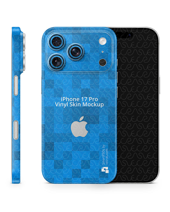 iPhone 17 Pro Split Full Wrap Skin Design Mockup Front Back