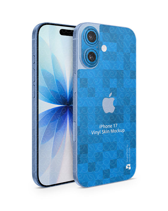 iPhone 17 Full Wrap Skin Design Mockup Front Back Angled