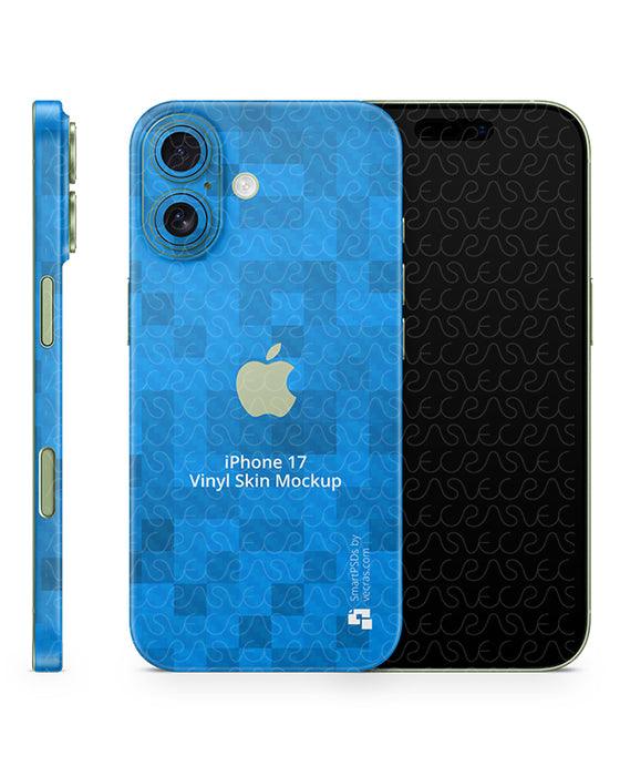 iPhone 17 Split Full Wrap Skin Design Mockup Front Back Side