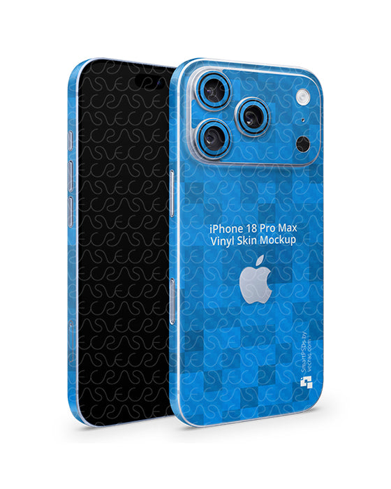 iPhone 18 Pro Max Mobile 2026 | Skin Design Mockup PSD Template Angled