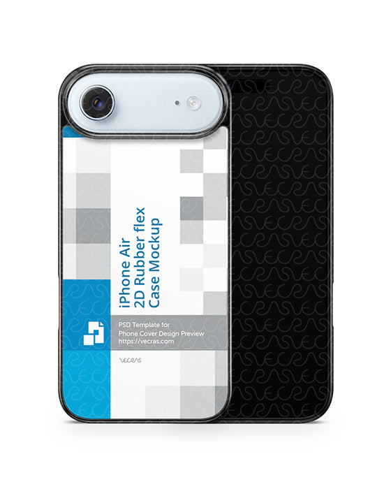 iPhone Air 2D Rubberflex Case Design Mockup Front Back