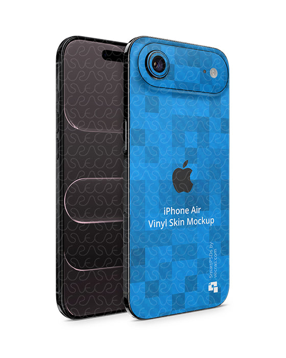 iPhone Air Full Wrap Skin Design Mockup Front Back Angled