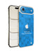 iPhone Air with blue vinyl skin mockup featuring Apple logo on a white background