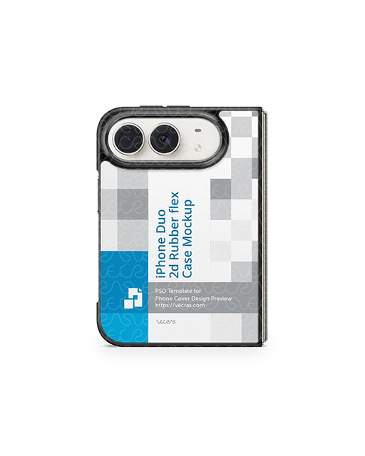 iPhone Duo Mobile 2026 | 2D Rubberflex Mockup PSD Template