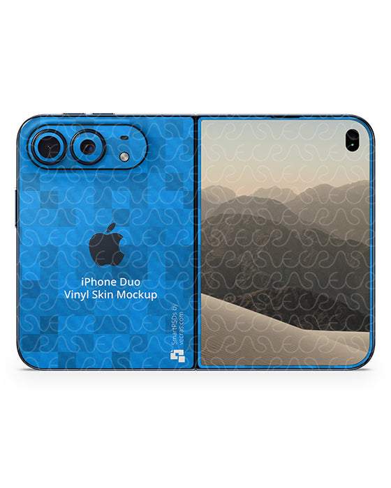 iPhone Duo Mobile 2026 | Skin Design Mockup PSD Template 