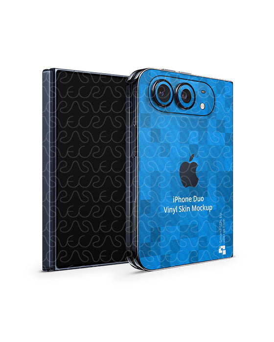 iPhone Duo Mobile 2026 | Skin Design Mockup PSD Template Angled