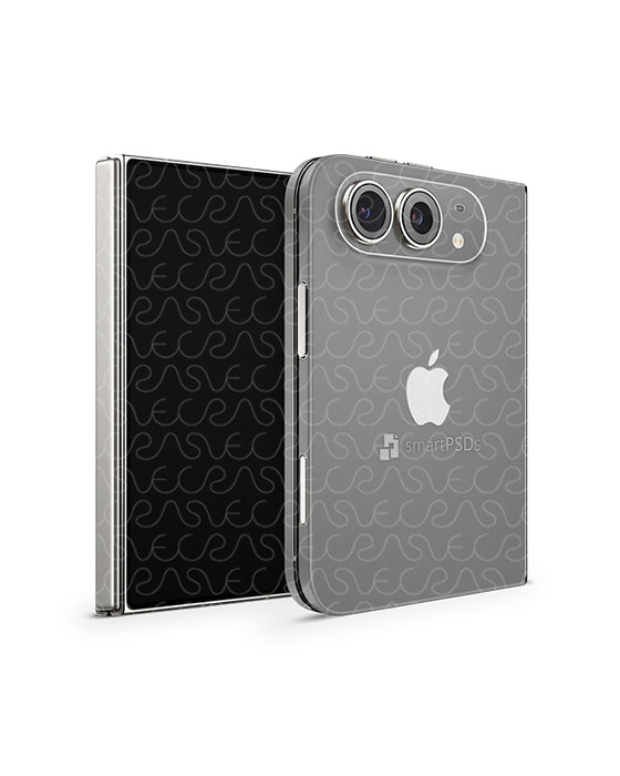 iPhone Duo Mobile 2026 | Skin Design Mockup PSD Template Angled