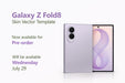 Samsung Galaxy Z Fold8 Mobile 2026 | Vinyl Skin Cut File Template