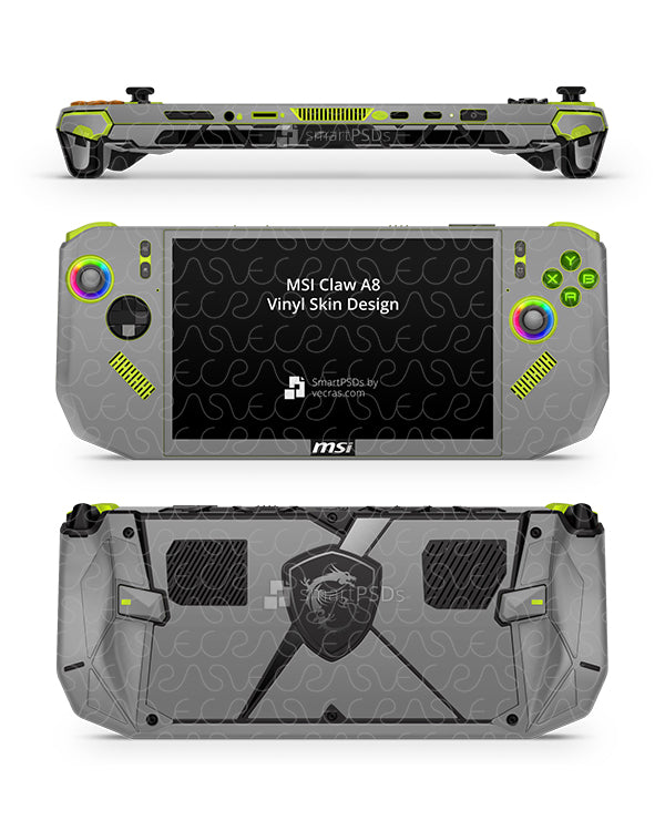バイオ クリスタルふちデザインデスクトップ MSI Claw A8 Handheld Gaming Skin Design Mockup PSD Template — VecRas