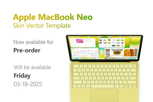 MacBook Neo 13" (A18 Pro) Laptop 2026 | Vinyl Skin Cut File Template