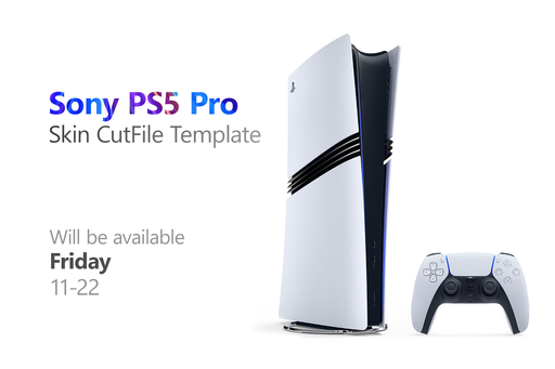 Sony PS5 Pro Console Full Wrap Skin Vector CutFile Template