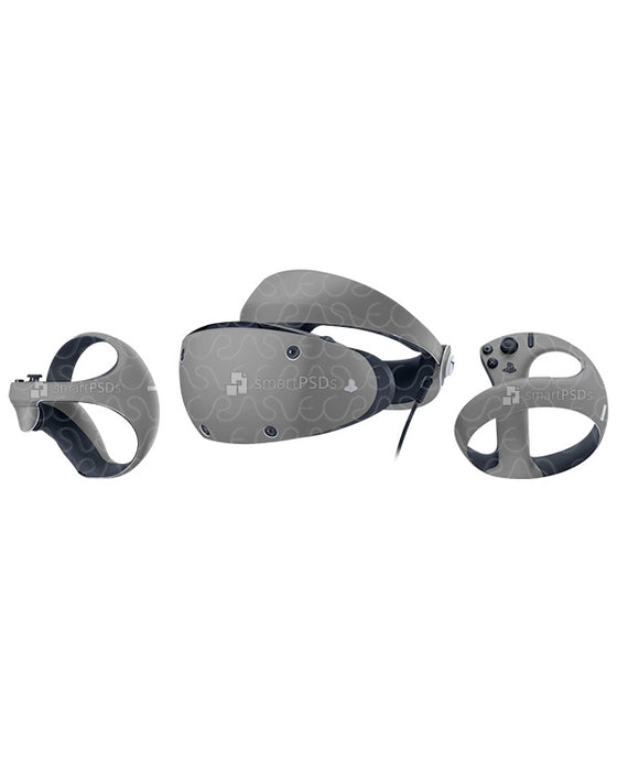 PlayStation VR2 (2023) Vinyl Skin Mockup PSD Template