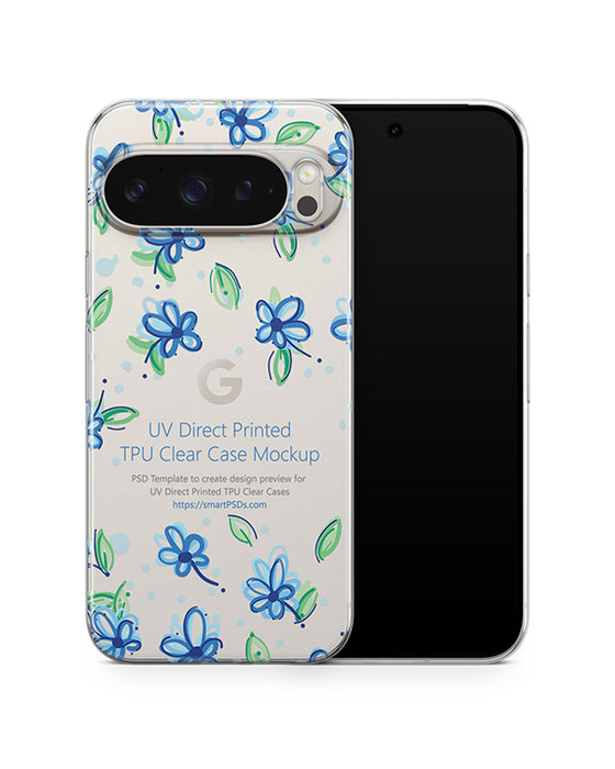 Google Pixel 9 Pro (2024) TPU Clear Case Mockup