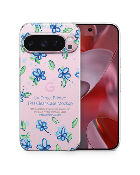 Google Pixel 9 Pro (2024) TPU Clear Case Mockup