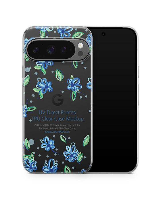 Google Pixel 9 Pro (2024) TPU Clear Case Mockup