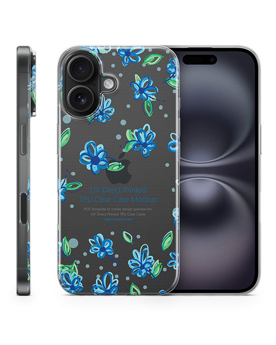 iPhone 16 (2024) TPU Clear Case Mockup