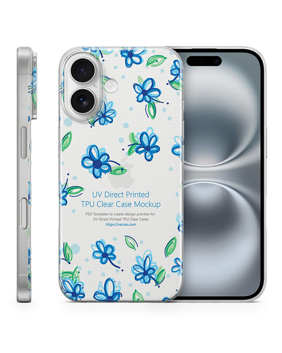 iPhone 16 (2024) TPU Clear Case Mockup