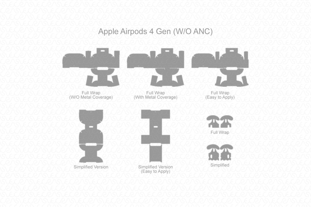 Apple Airpods 4 Gen (W-O ANC) Full Wrap Skin Vector CutFile Template