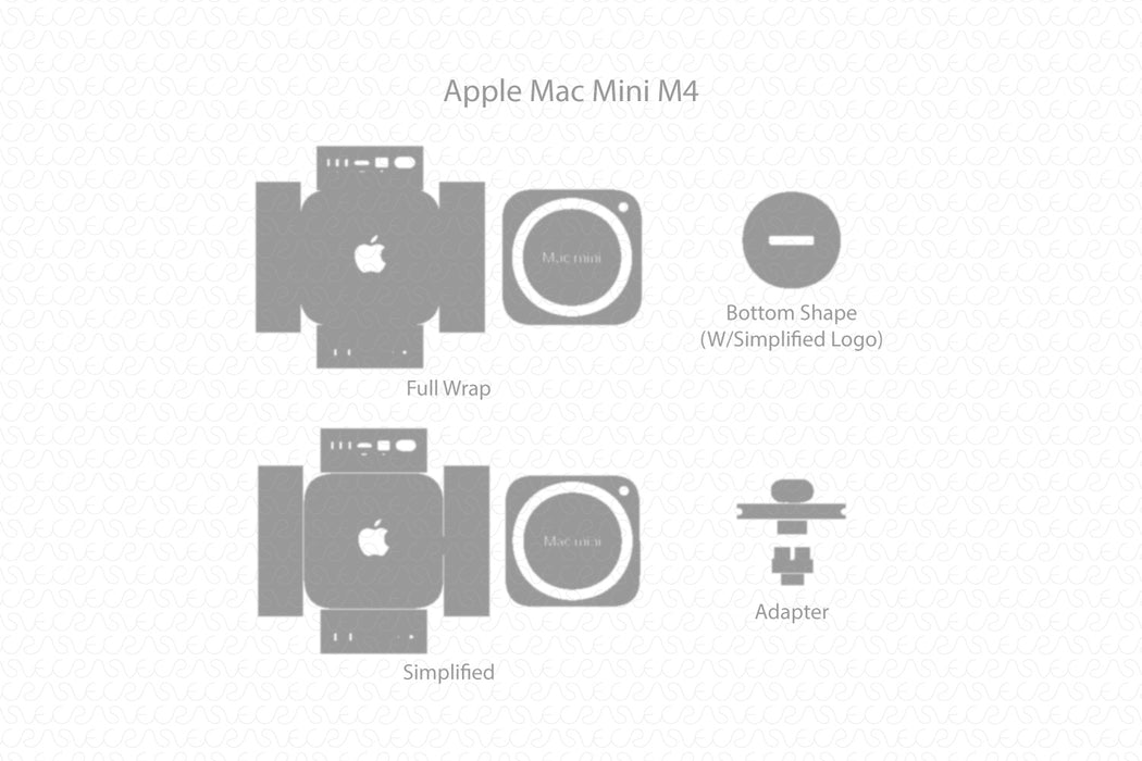 Mac Mini M4 Skin CutFile Template Vector 2024