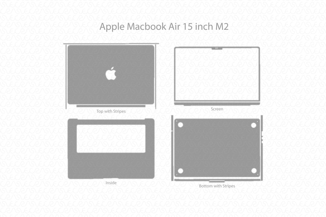 MacBook Air 15 M2 Full Wrap Skin Vector CutFile Template