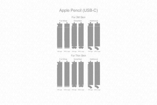 Apple Pencil (USB-C) Full Wrap Skin Vector CutFile Template
