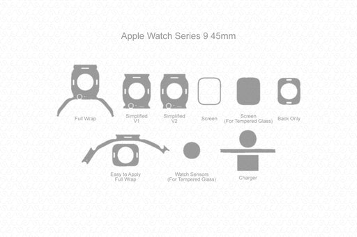 Apple Watch Series 9 45mm Full Wrap Skin Vector CutFile Template
