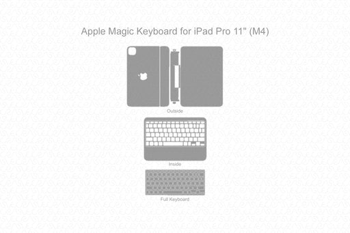 Magic Keyboard for iPad Pro 11" M4 Full Wrap Skin Vector CutFile Template