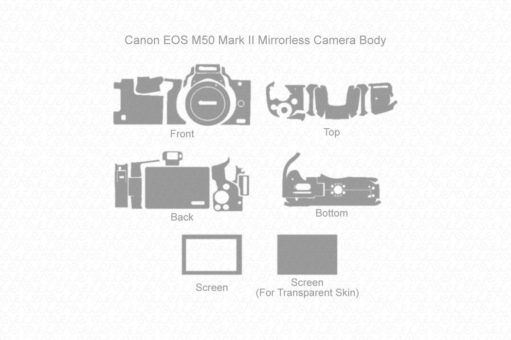 Canon EOS M50 Mark II Mirrorless Camera Full Wrap Skin Vector CutFile Template
