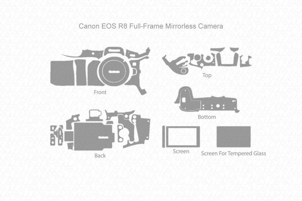 Canon EOS R8 Camera Full Wrap Skin Vector CutFile Template