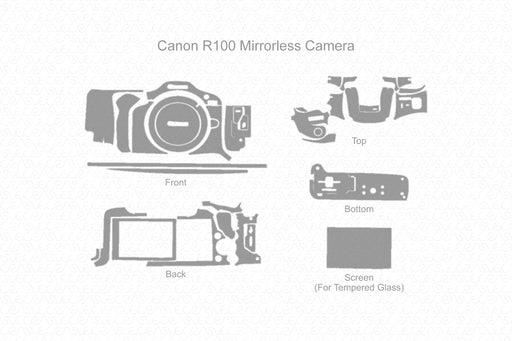 Canon R100 Camera Skin CutFile Template Vector 2023