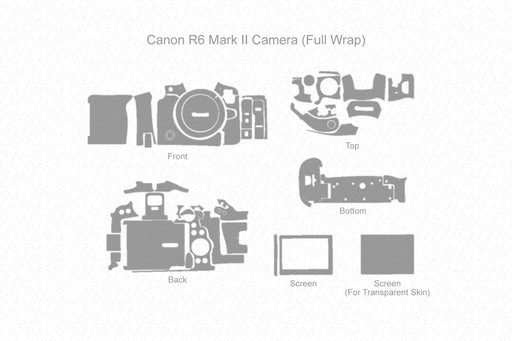 Canon EOS R6 Mark II Full Wrap Skin Vector CutFile Template