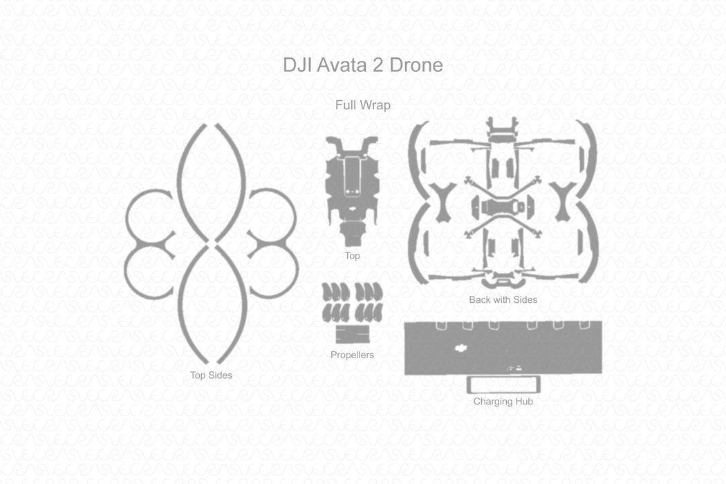 DJI Avata 2 Drone Full Wrap Skin CutFile template