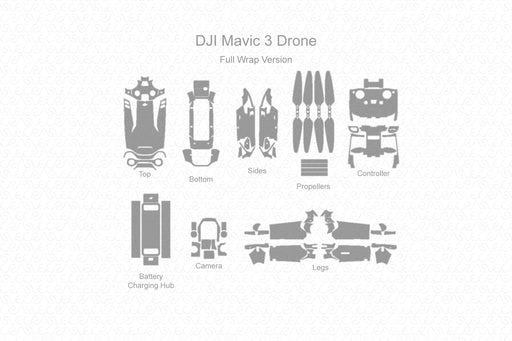DJI Mavic 3 Drone Full Wrap Skin Vector CutFile Template