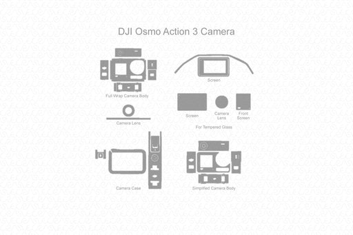 DJI Osmo Action 3 Camera Full Wrap Skin Vector CutFile Template