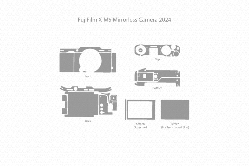 FujiFilm X-M5 Mirrorless Camera 2024 | Vinyl Skin Cut File Template