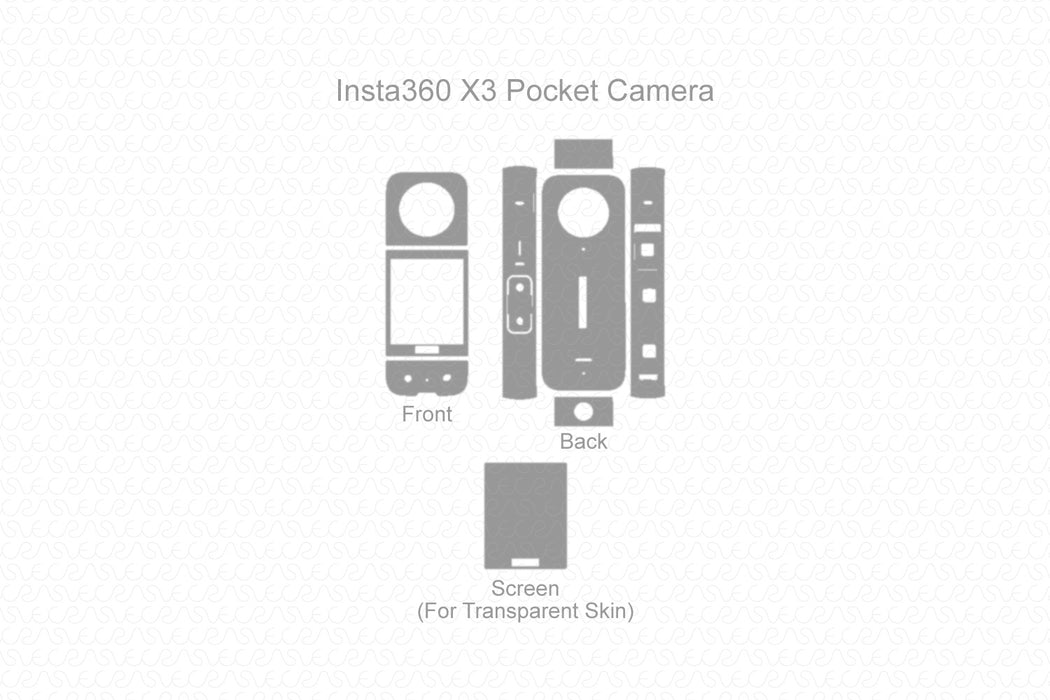 Insta360 X3 Pocket Camera Full Wrap Skin Vector CutFile Template