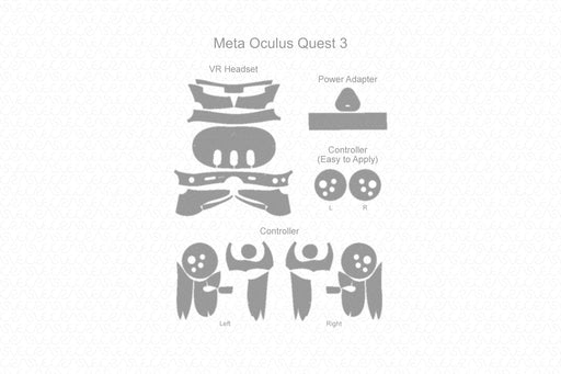 Meta Quest 3 VR Headset Full Wrap Skin Vector CutFile Template