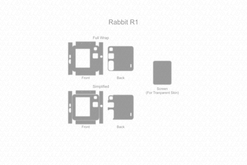 Rabbit R1 Full Wrap Skin Vector CutFile Template