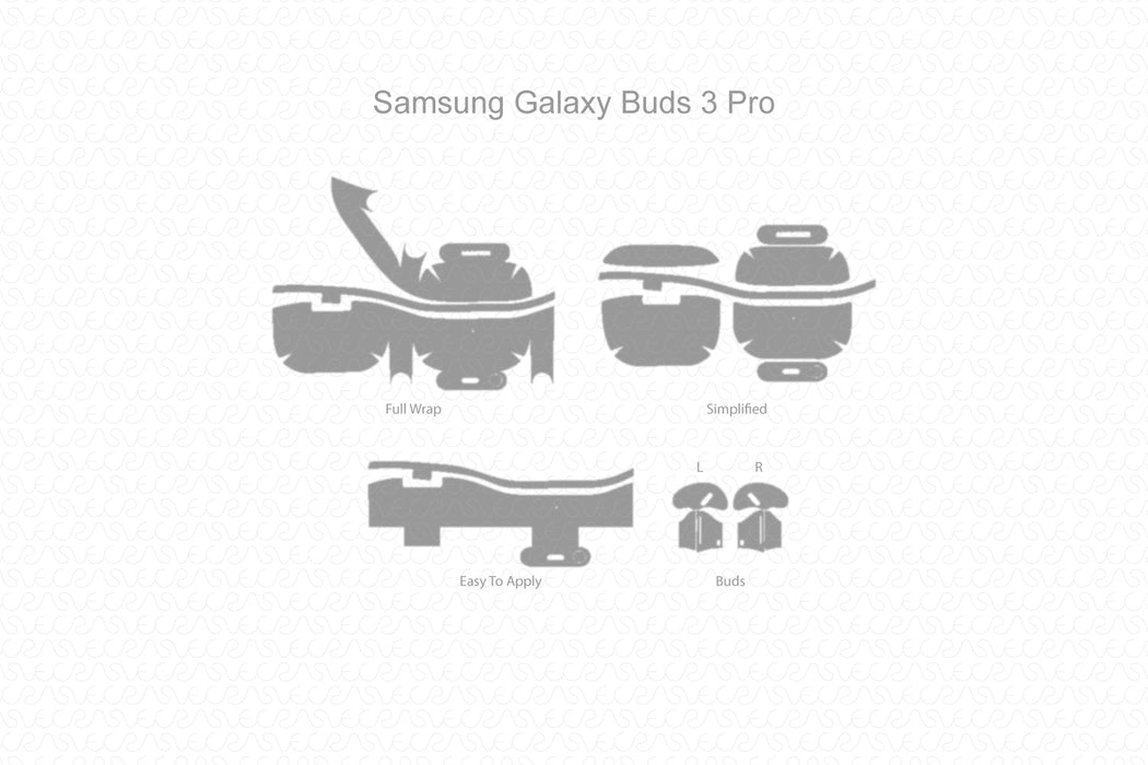  Galaxy Buds 3 Pro Full Wrap Skin Vector CutFile Template