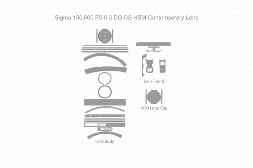 Sigma 150-600 F/5-6.3 Contemporary Lens  Full Wrap Skin Vector CutFile Template