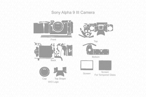 Sony A9 III Camera Full Wrap Skin Vector CutFile Template