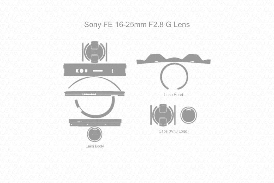 Sony FE 16-25mm F2.8 G Lens Full Wrap Decal Skin Cutfile Template