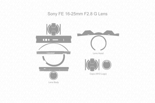 Sony FE 16-25mm F2.8 G Lens Full Wrap Decal Skin Cutfile Template