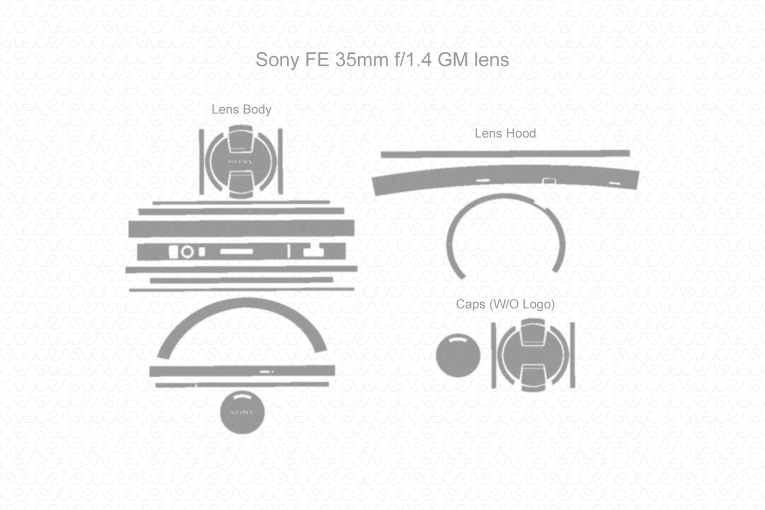 Sony FE 35mm F1.4 GM Lens Skin CutFile Vector Template Full Wrap SVG ...