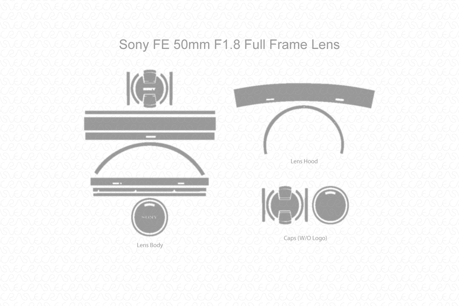 Full Wrap Sony FE 50mm F1.8 Lens Skin CutFile Vector Template SVG — VecRas