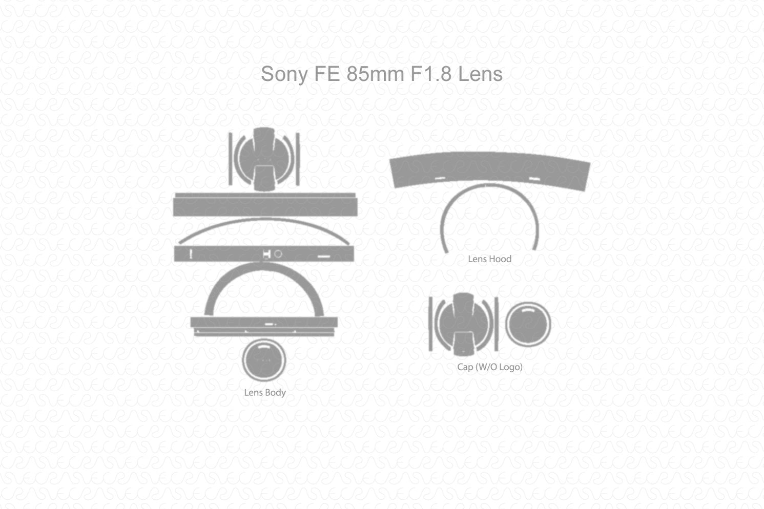 Sony FE 85mm F1.8 Lens Skin CutFile Vector Template Full Wrap SVG — VecRas