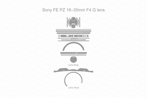 Sony FE PZ 16–35mm F4 G Lens Full Wrap Skin Vector CutFile Template