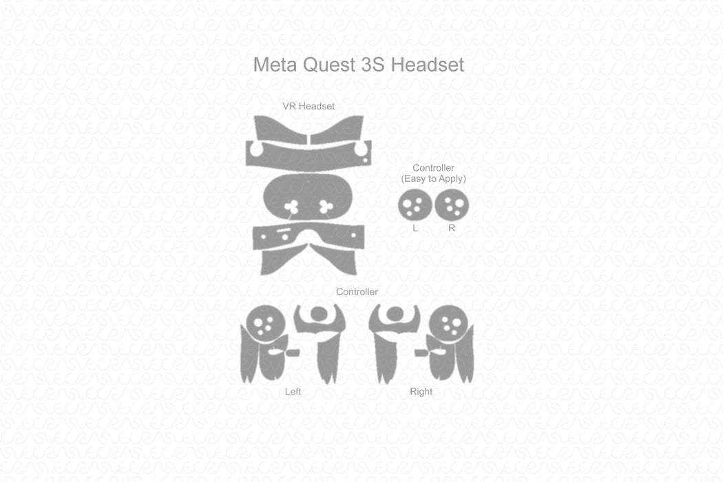 Meta Quest 3s VR Headset Full Wrap Skin Vector CutFile Template