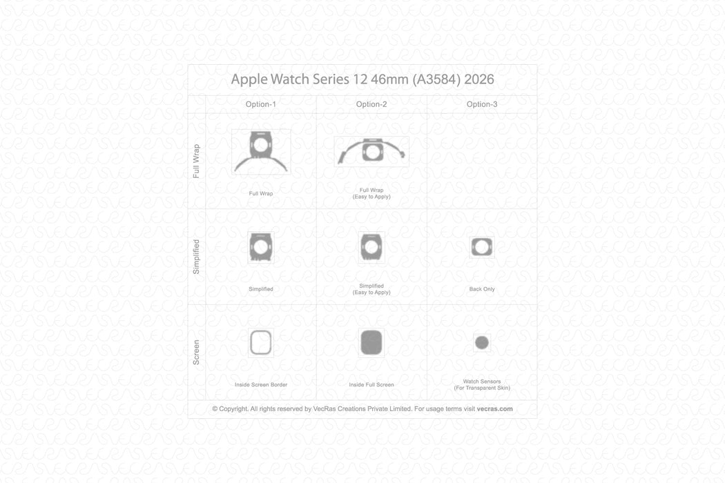 Apple Watch Series 12 46mm 2026 | Skin Template Vector